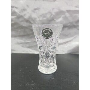 Vintage Lenox Fine Crystal Star Bud Vase 4" Czech Republic Clear Cut Glass EUC